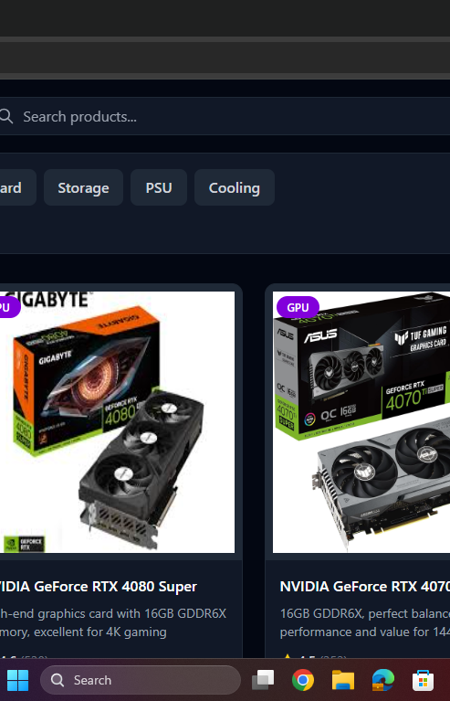 Product landingpage project screenshot